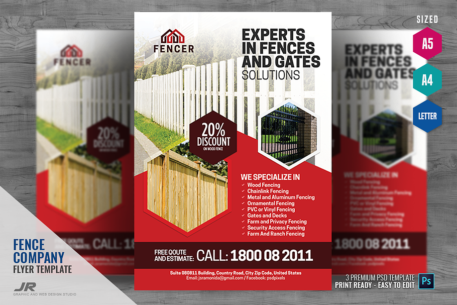 Fence Installation and Repair Flyer in Flyer Templates - product preview 8