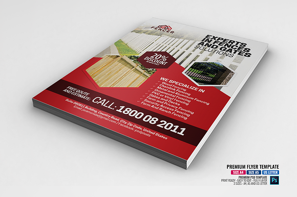 Fence Installation and Repair Flyer in Flyer Templates - product preview 1
