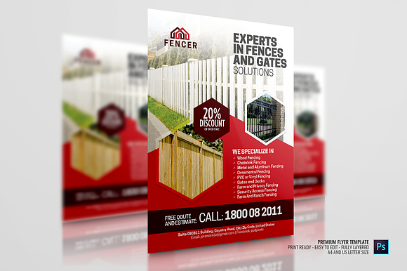 Fence Installation and Repair Flyer in Flyer Templates - product preview 2