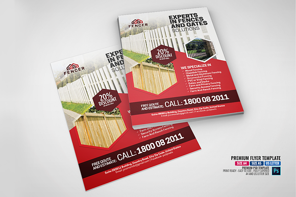Fence Installation and Repair Flyer in Flyer Templates - product preview 3