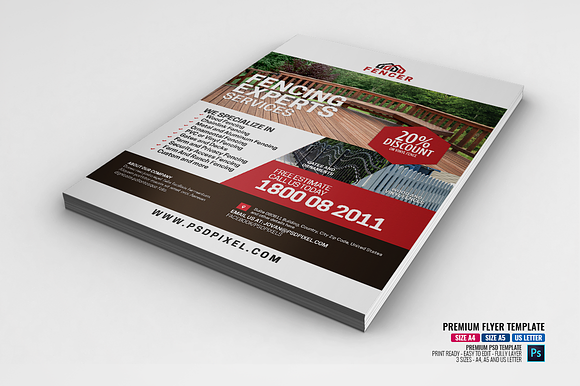 Fence Contractor Flyer in Flyer Templates - product preview 1