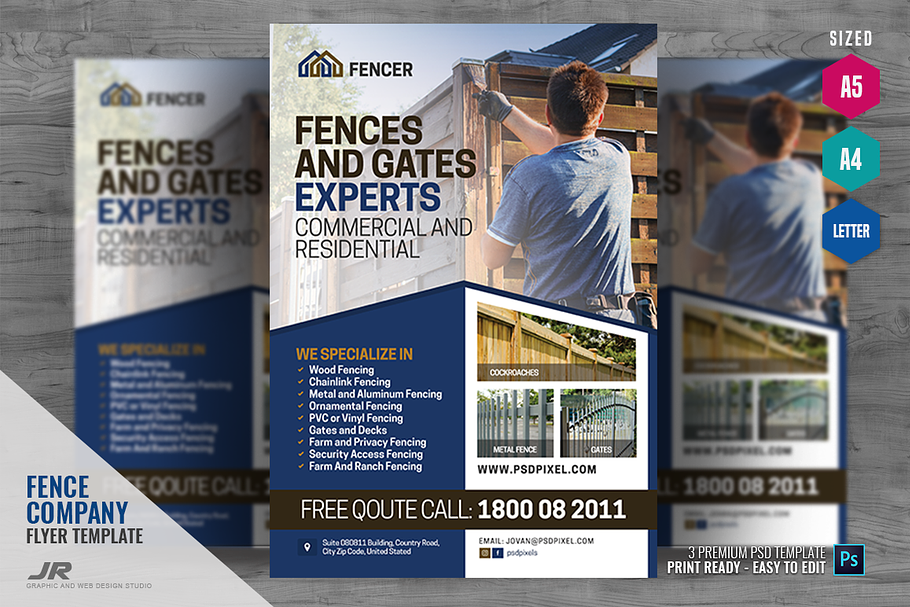 Fencing Company Promotional Flyer in Flyer Templates - product preview 8