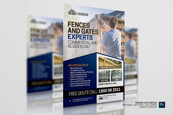 Fencing Company Promotional Flyer in Flyer Templates - product preview 2
