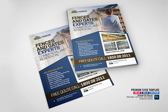 Fencing Company Promotional Flyer in Flyer Templates - product preview 3