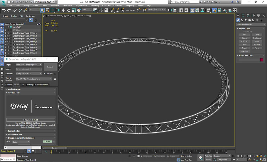 Circle Triangular Truss 800cm in Electronics - product preview 10