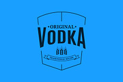 Vodka logo design. Glass of vodka.