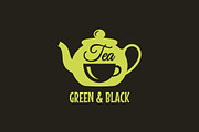 Teapot with tea cup logo.