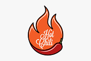 Chili pepper logo. Hot chili.