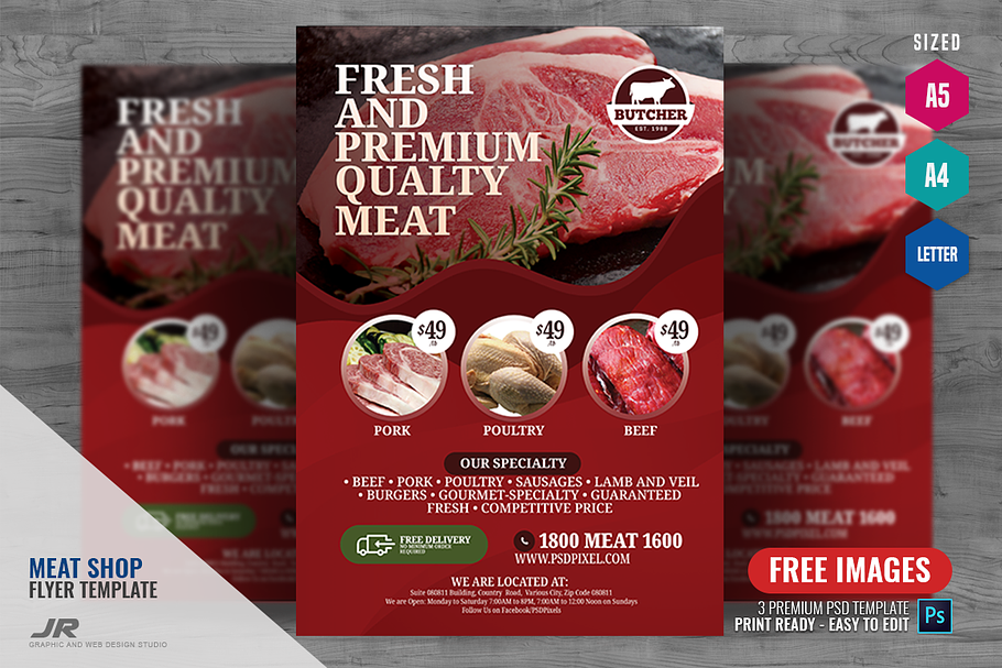 Butchery Services Flyer in Flyer Templates - product preview 8