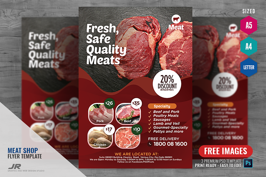 Butcher Shop Flyer in Flyer Templates - product preview 8
