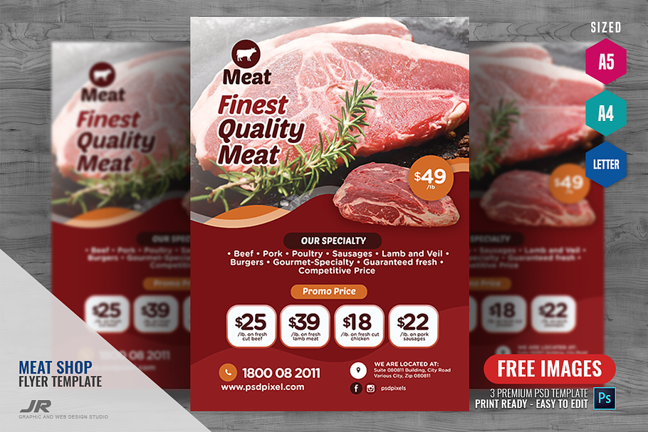 Butcher Services Flyer in Flyer Templates - product preview 8