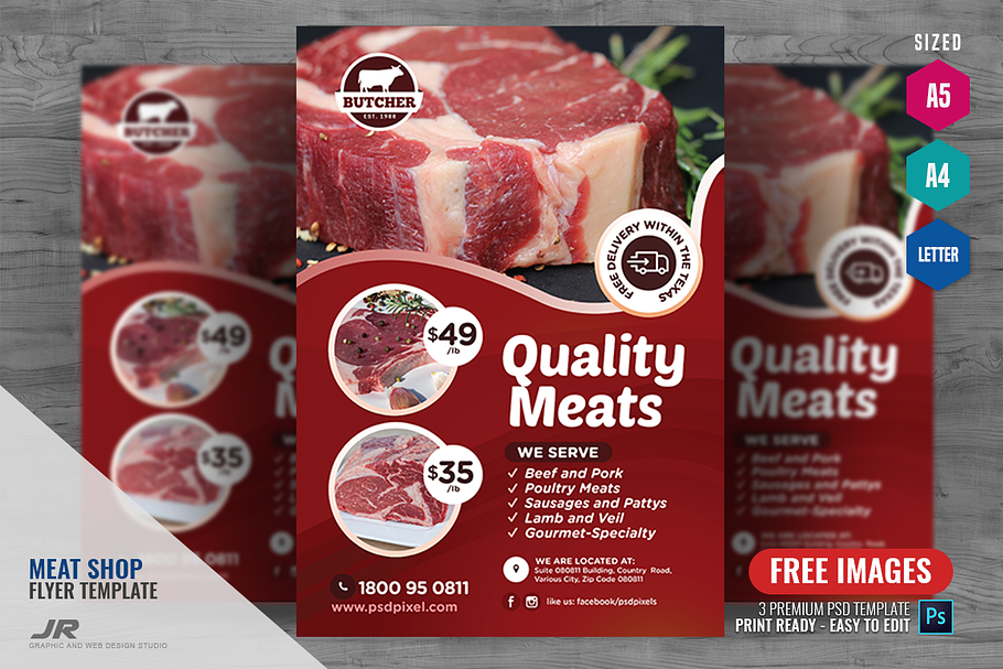 Meat Shop Promotional Flyer in Flyer Templates - product preview 8