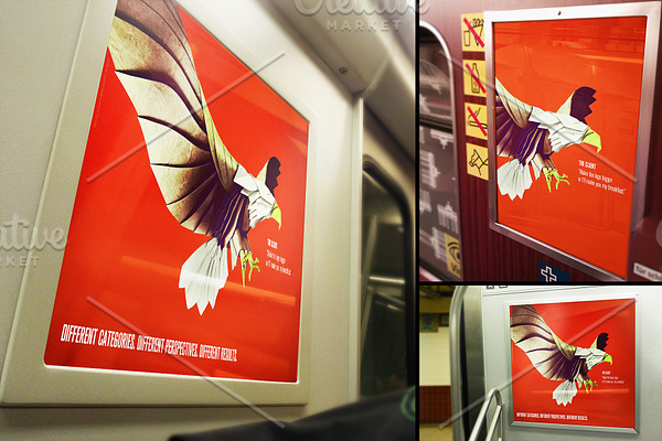 Subway Train Poster Mockup Templates