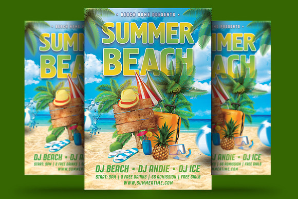 Summer Holiday Flyer in Flyer Templates - product preview 2
