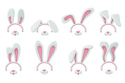 Cute bunny ears and nose filter set