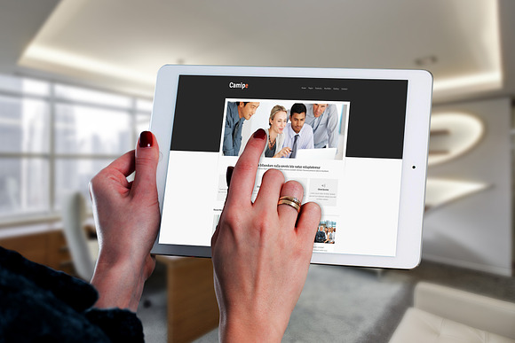 Tablet in Hand Mockup Template in Print Mockups - product preview 3