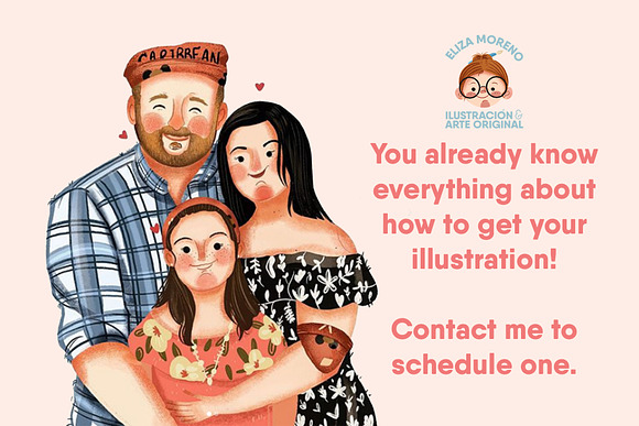 Custom family portrait Hand made. in Illustrations - product preview 4