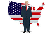 Donald Trump and American flag