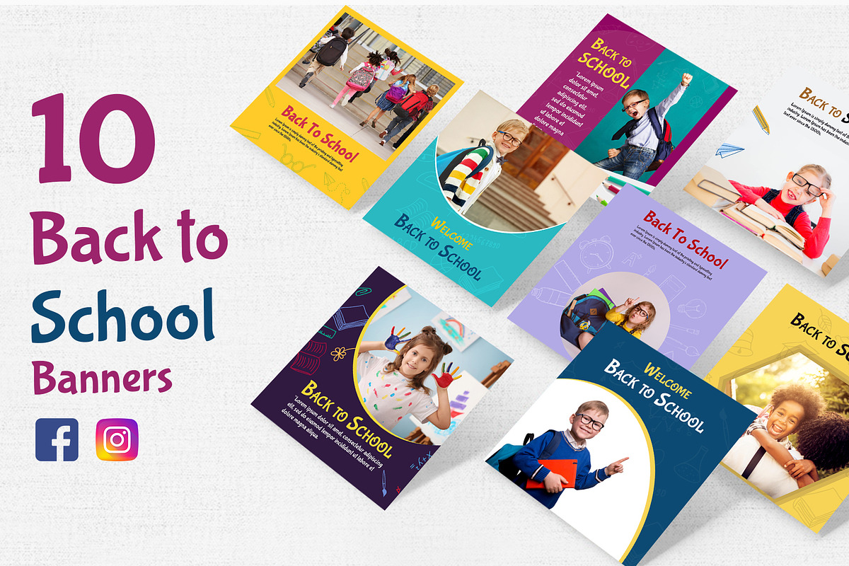 10 Back To School Banners in Facebook Templates - product preview 8