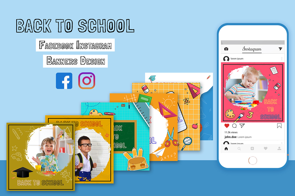 Back To School Banners Design in Facebook Templates - product preview 8