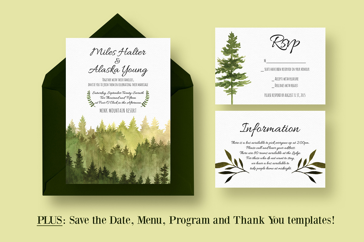 In the Woods Wedding Suite in Wedding Templates - product preview 8