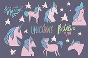 Unicorns set, 23 quotes+7 drawings