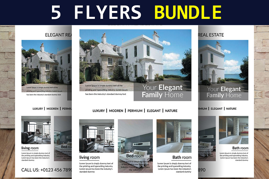 5 A4 Multi Use Business Flyer Bundle in Flyer Templates - product preview 8