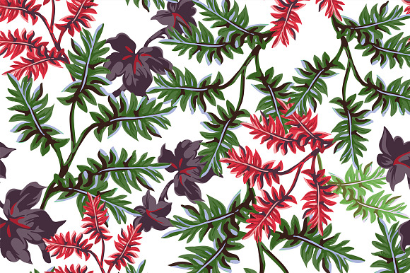 Set of Exotic Birds and Flowers in Patterns - product preview 3