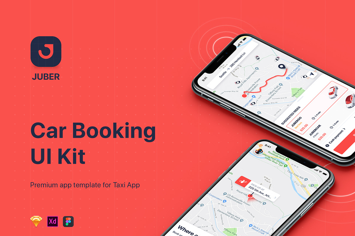 JUBER - Car Booking mobile UI Kit in UI Kits and Libraries - product preview 8
