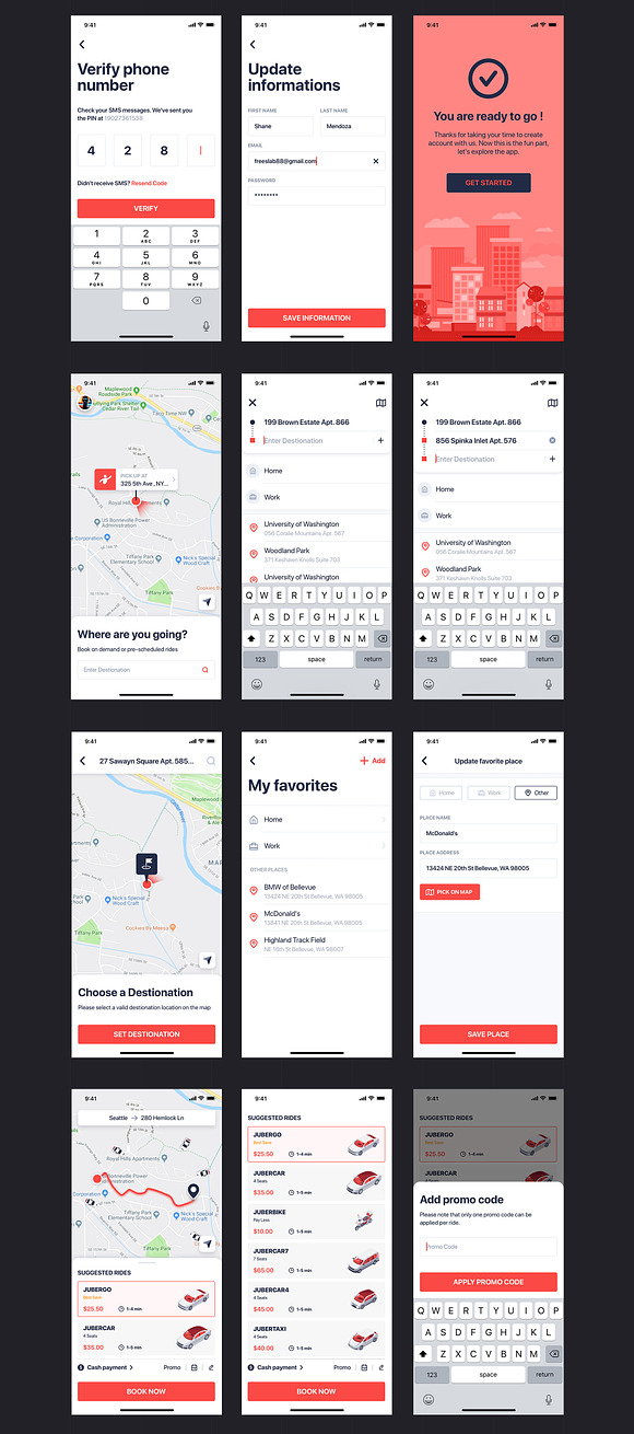JUBER - Car Booking mobile UI Kit in UI Kits and Libraries - product preview 8