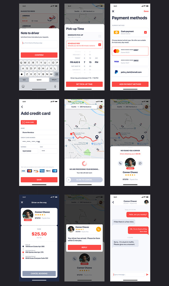 JUBER - Car Booking mobile UI Kit in UI Kits and Libraries - product preview 9
