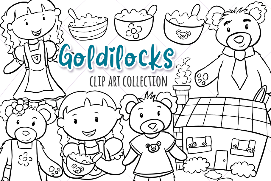 Goldilocks Digital Stamps in Illustrations - product preview 8