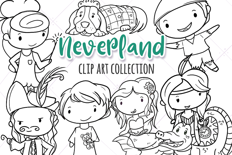 Neverland Story Book Digital Stamp