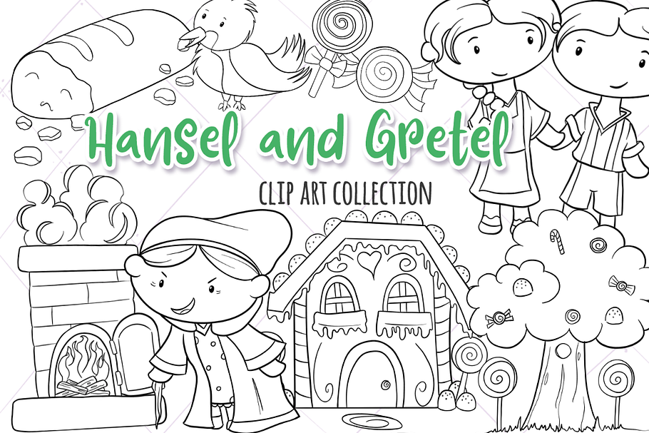 Hansel and Gretel Digital Stamps in Illustrations - product preview 8