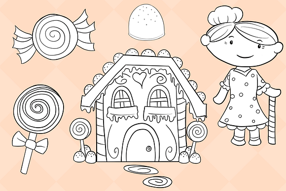 Hansel and Gretel Digital Stamps in Illustrations - product preview 2