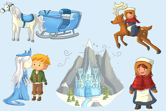 The Snow Queen Clip Art Collection in Illustrations - product preview 2