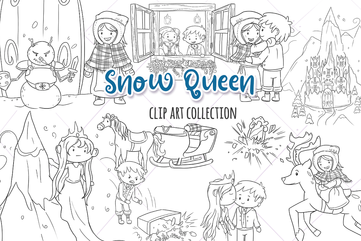 The Snow Queen Digital Stamps in Illustrations - product preview 8