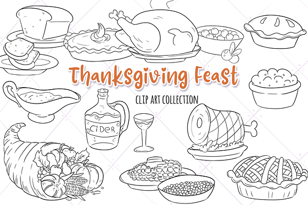 Thanksgiving Feast Digital Stamps