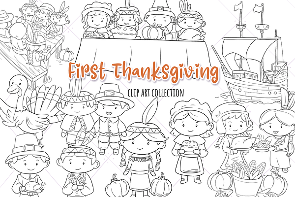 First Thanksgiving Digital Stamps