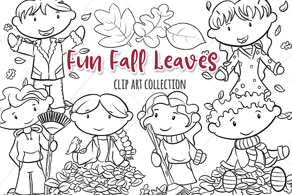 Fun Fall Leaves Digital Stamps