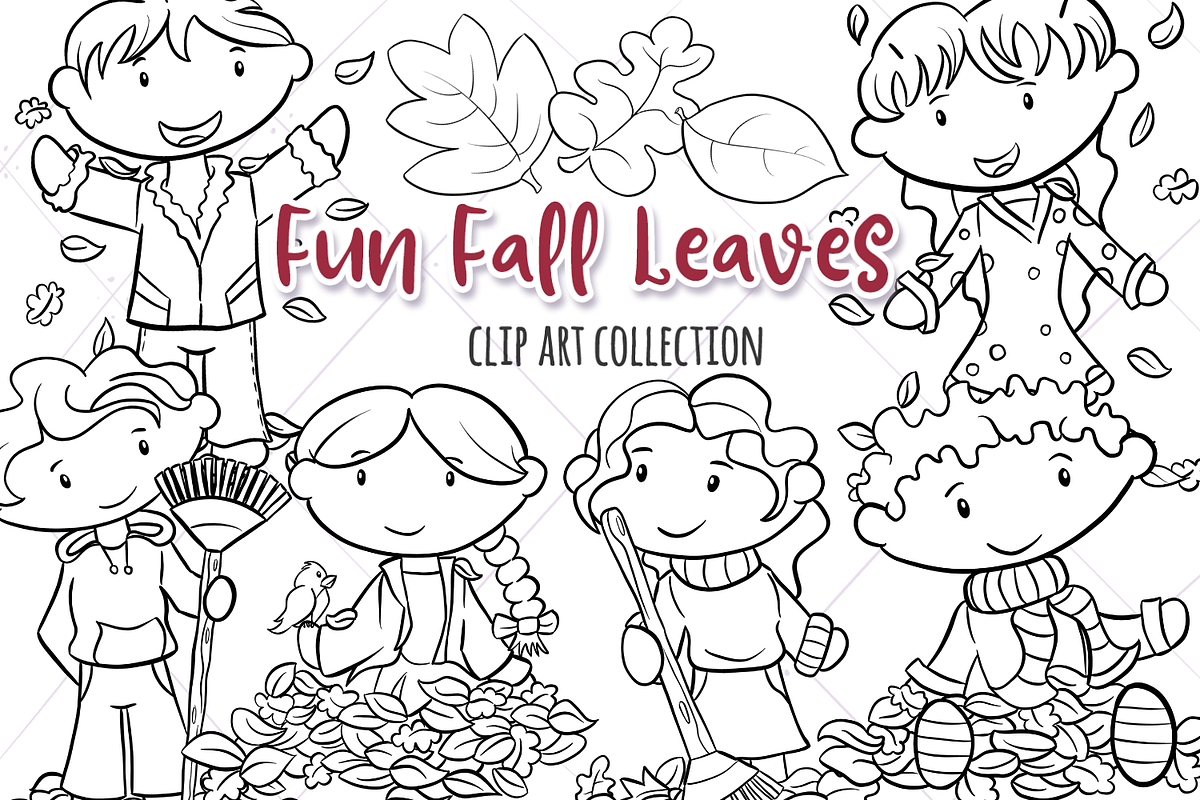 Fun Fall Leaves Digital Stamps in Illustrations - product preview 8