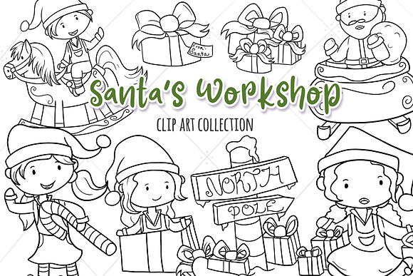Santa's Workshop Digital Stamps in Illustrations - product preview 3