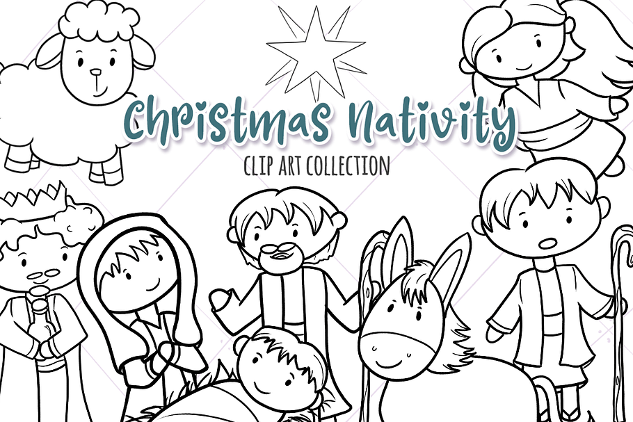 Christmas Nativity Digital Stamps