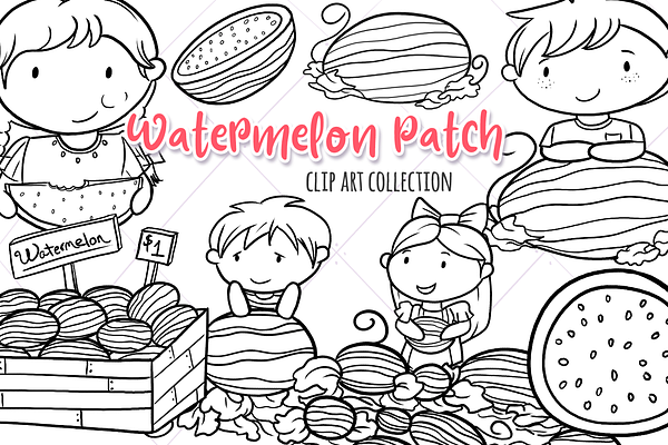 Watermelon Patch Digital Stamps