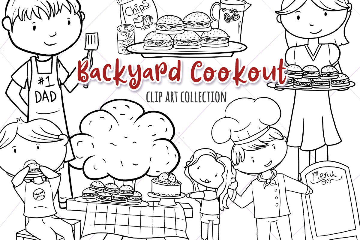 Backyard Cookout Digital Stamps in Illustrations - product preview 8