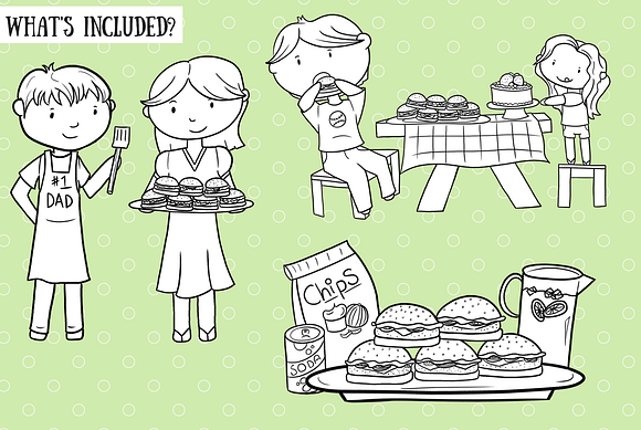 Backyard Cookout Digital Stamps in Illustrations - product preview 1