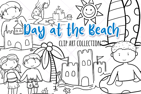 Day at the Beach Digital Stamps