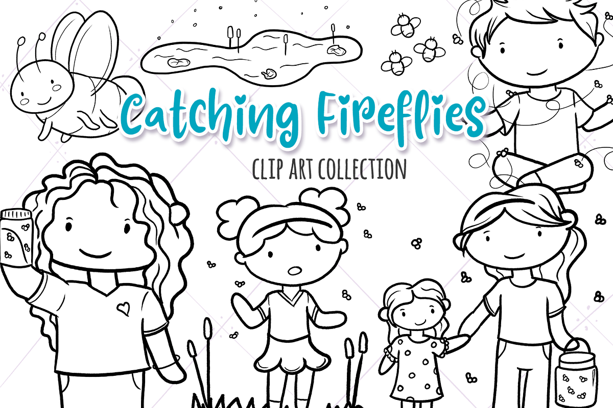 Catching Fireflies Digital Stamps in Illustrations - product preview 8