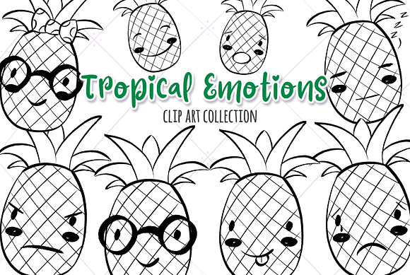 Tropical Emotions Digital Stamps in Illustrations - product preview 2