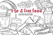 A to Z Fun Food Digital Stamps